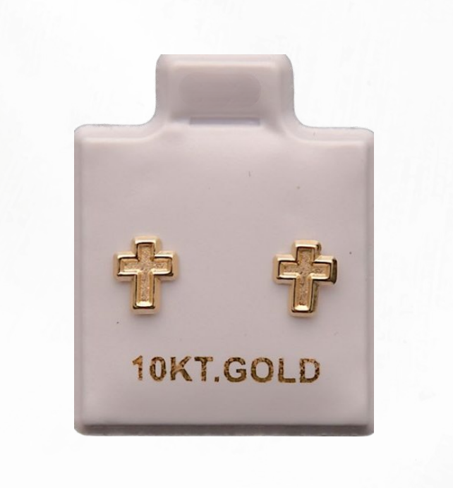 Aretes de Oro 10k Cruz Grande – foto 1