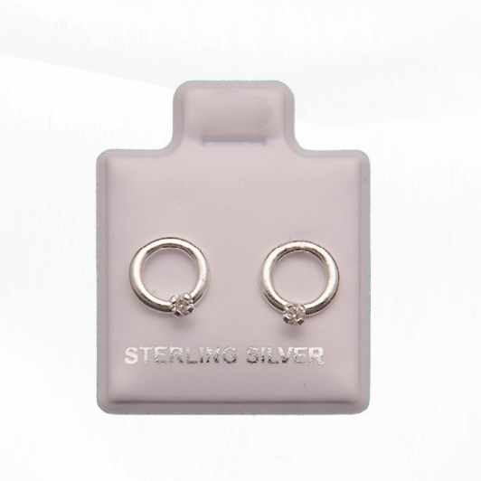 Aretes de Plata 925 Aro con piedra