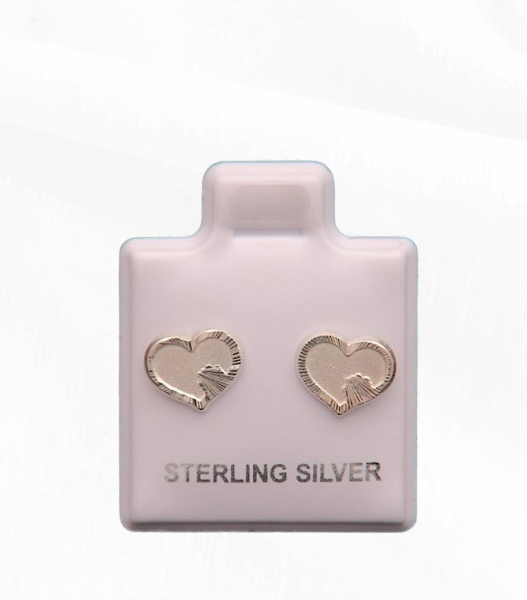 Aretes de Plata 925 Corazón diamantado