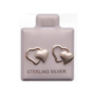 Aretes de Plata 925 Corazón doble