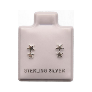 Aretes de Plata 925 Doble Estrella – foto 1