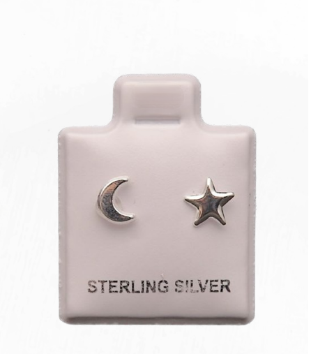 Aretes de Plata 925 Estrella y Luna – foto 1