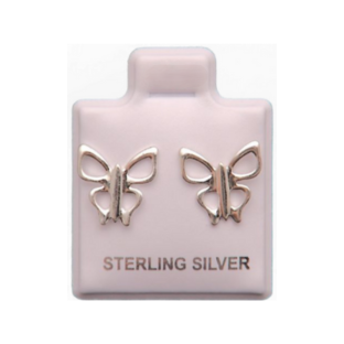 Aretes de Plata 925 Mariposa Silueta