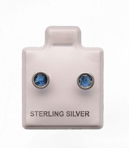 Aretes de Plata 925 Piedra Azul