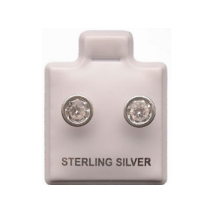 Aretes de Plata 925 Piedra Blanca – foto 1