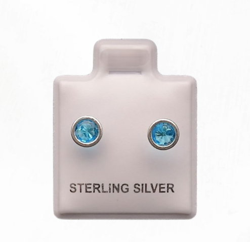 Aretes de Plata 925 Piedra Celeste – foto 1