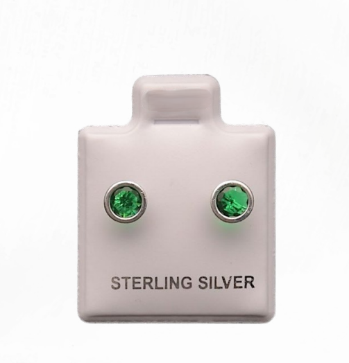 Aretes de Plata 925 Piedra Verde – foto 1