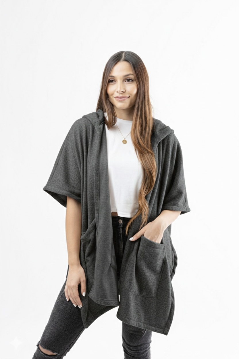 Poncho Irazú gris oscuro