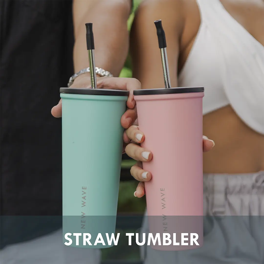 Dos Straw Tumbler menta y rosado
