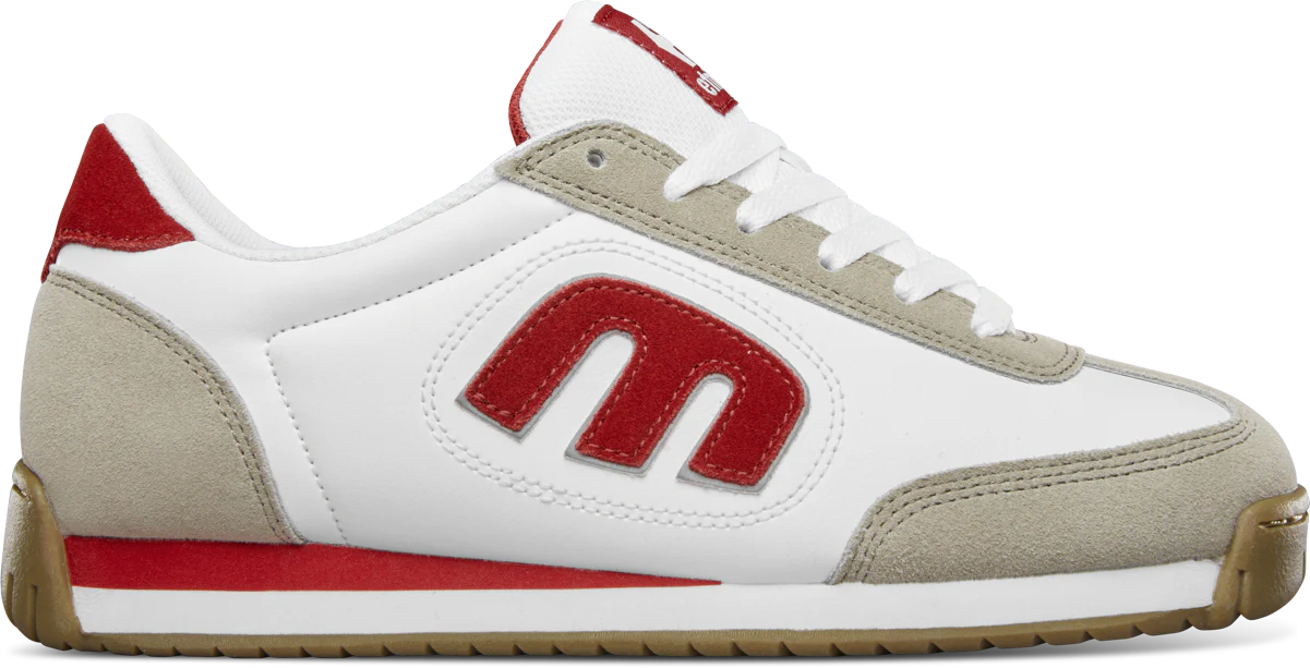 Etnies Lo-Cut II LS – Chaussures Skate Homme Gris/Rouge/Blanc, Style Années 90, Semelle Plate Et Tige Épaisse