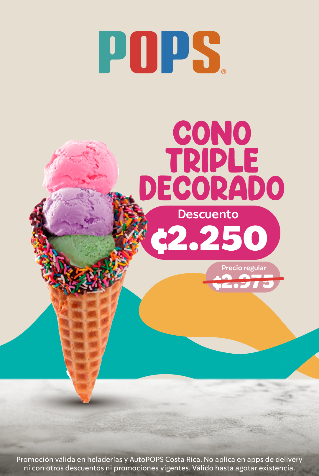 Cono Triple Decorado
