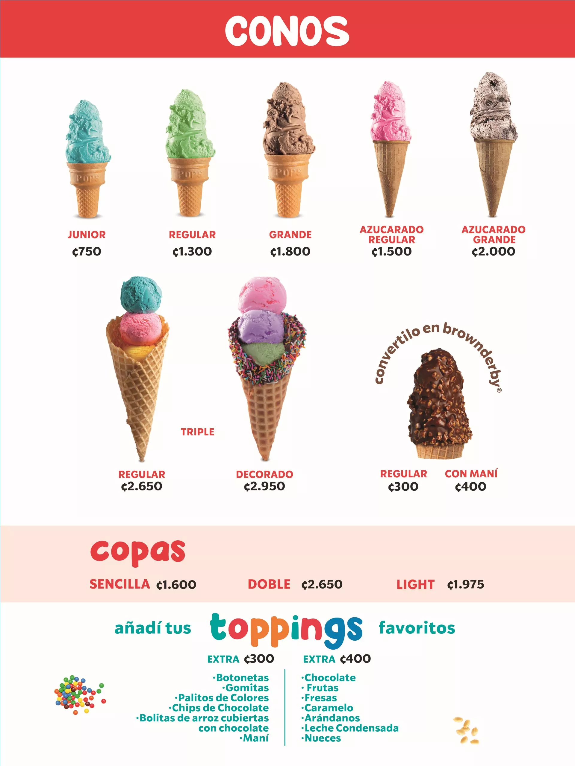 Menú POPS