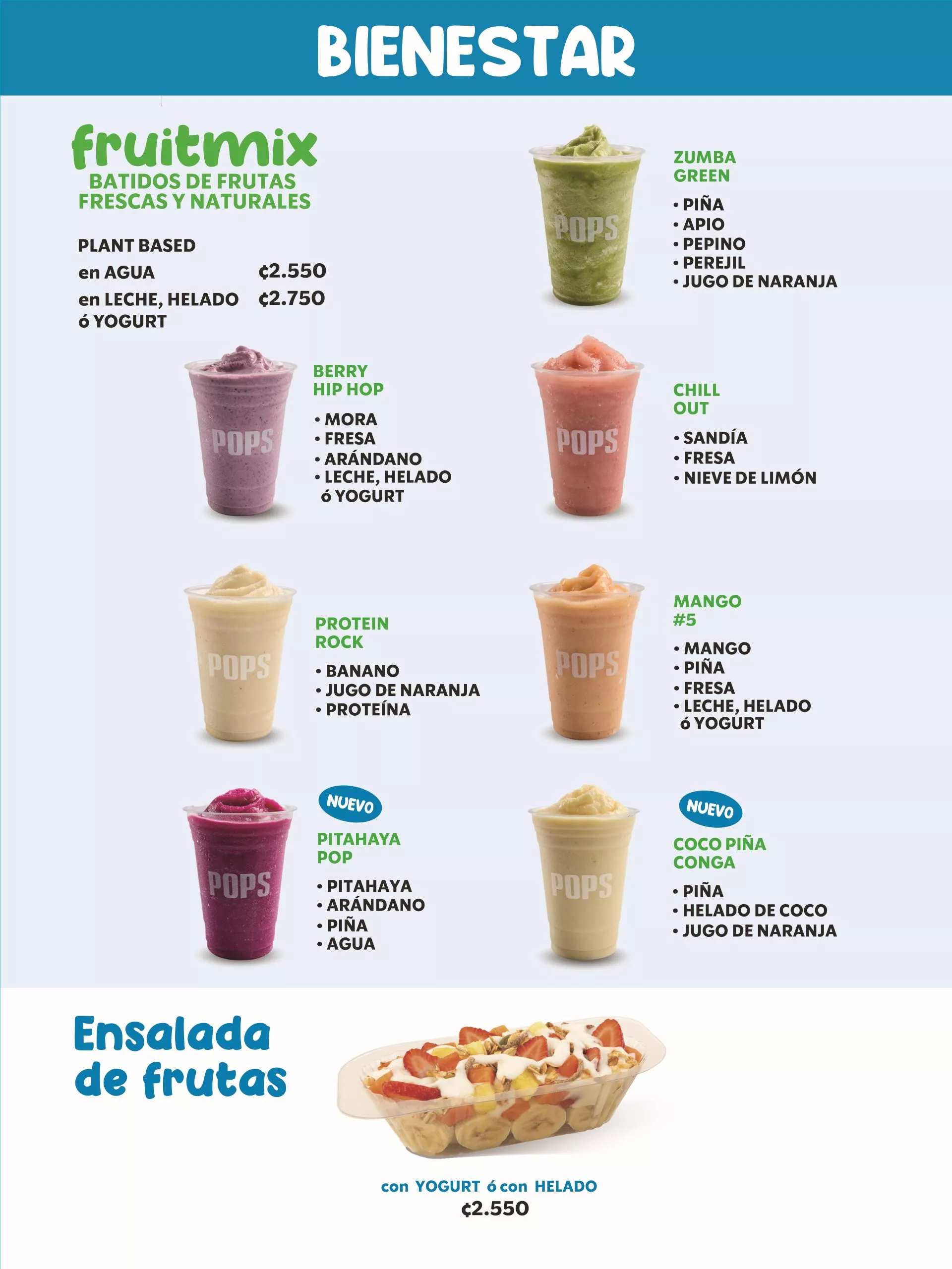 Menú POPS
