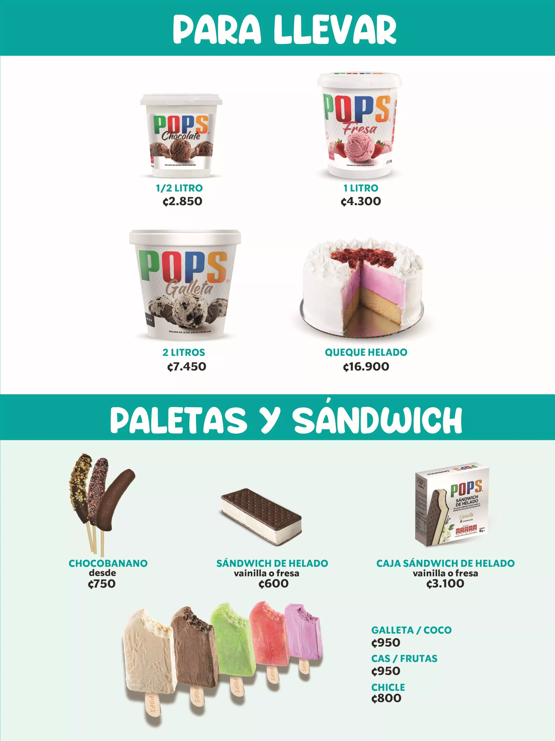 Menú POPS