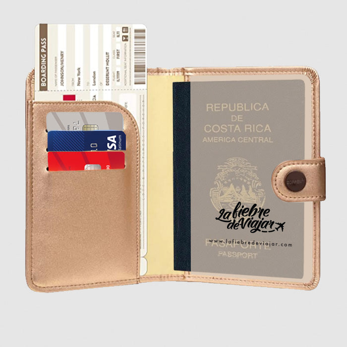 Porta Pasaporte Individual Oro Rosa – foto 2