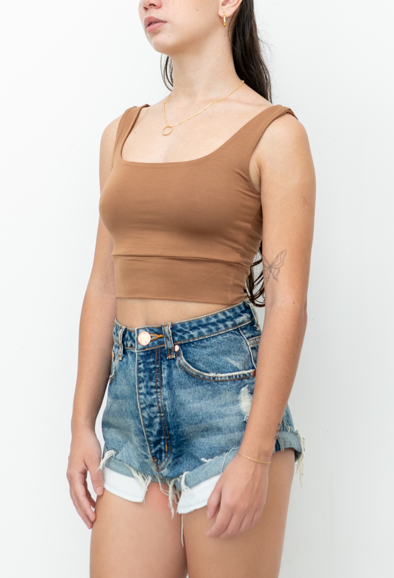Blusa Crop Square Neck Amber – foto 1
