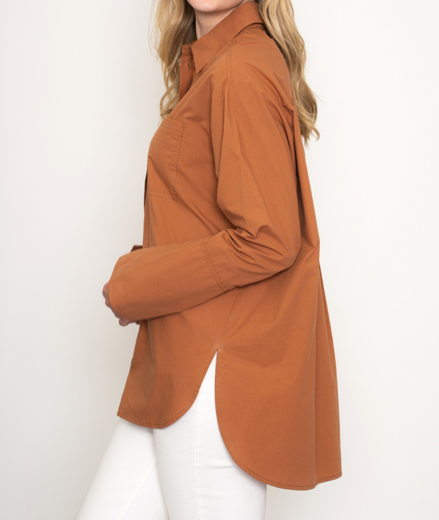 Camisa Button Down Poplin Terracotta – foto 3