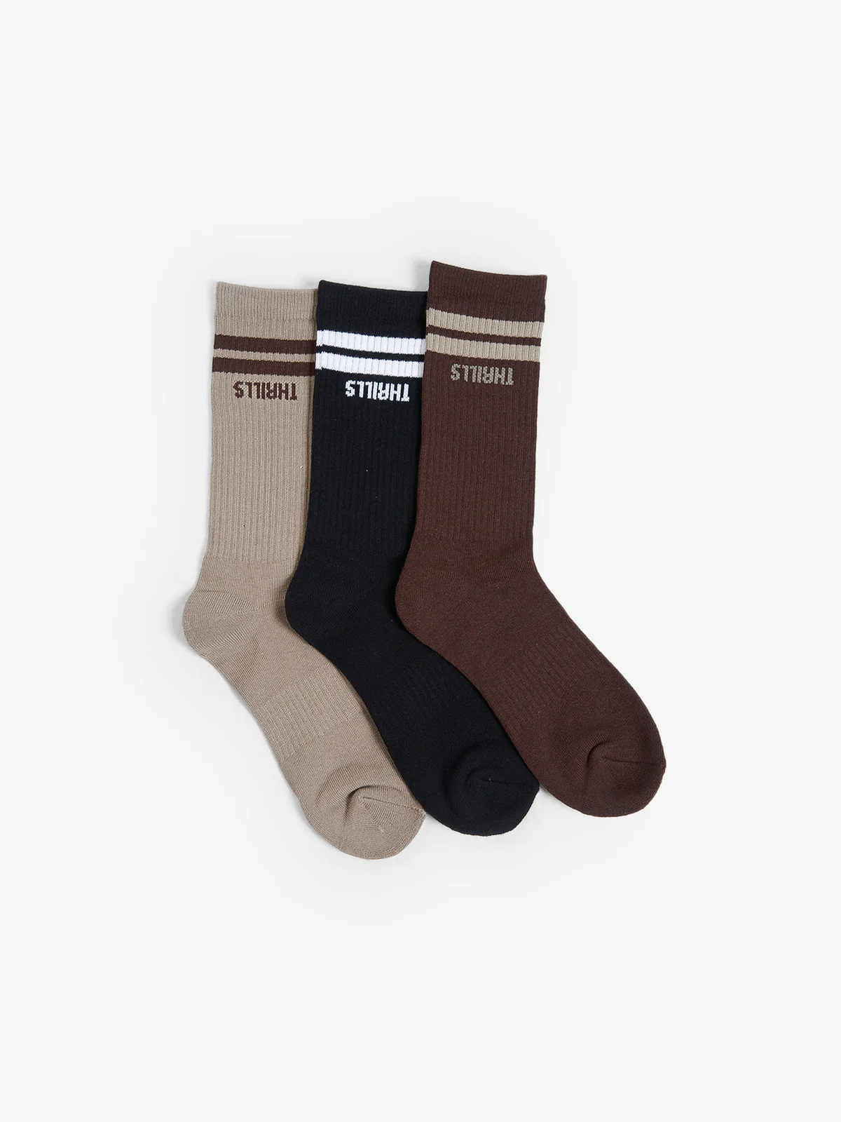 Medias Thrills Minimal 3 Pack Oyster/Black /Deep Plum – foto 1