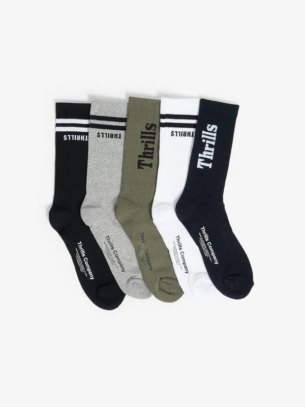 Medias Thrills Minimal 5 Pack Blk/Wht/Army/Eclip/Marle – foto 1