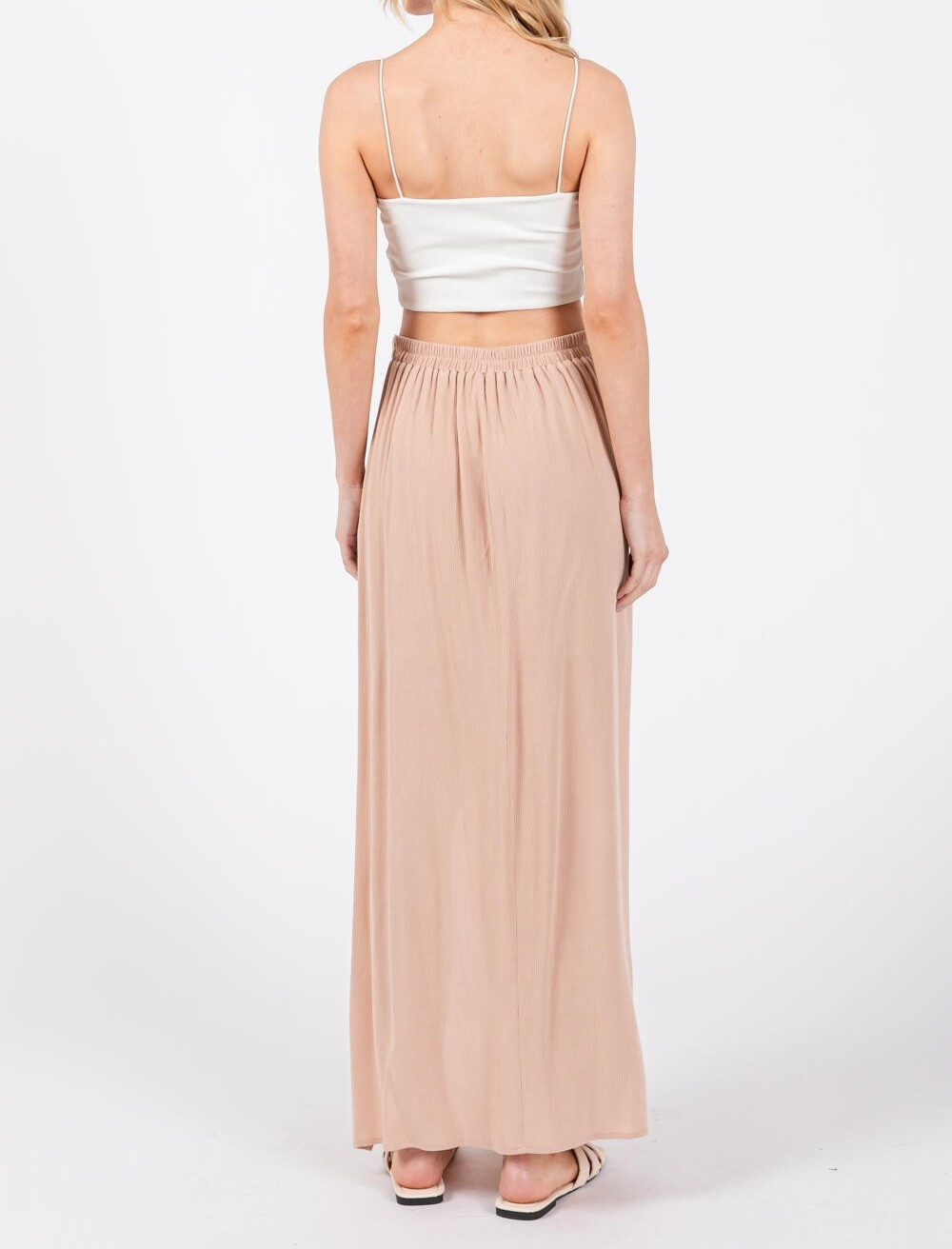 Enagua Twisted Midi Skirt Nude – foto 6