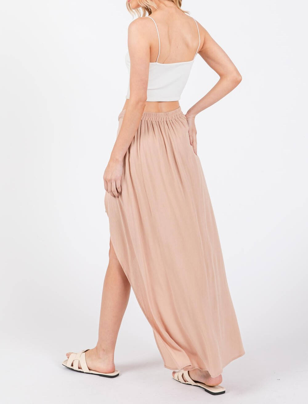 Enagua Twisted Midi Skirt Nude – foto 7
