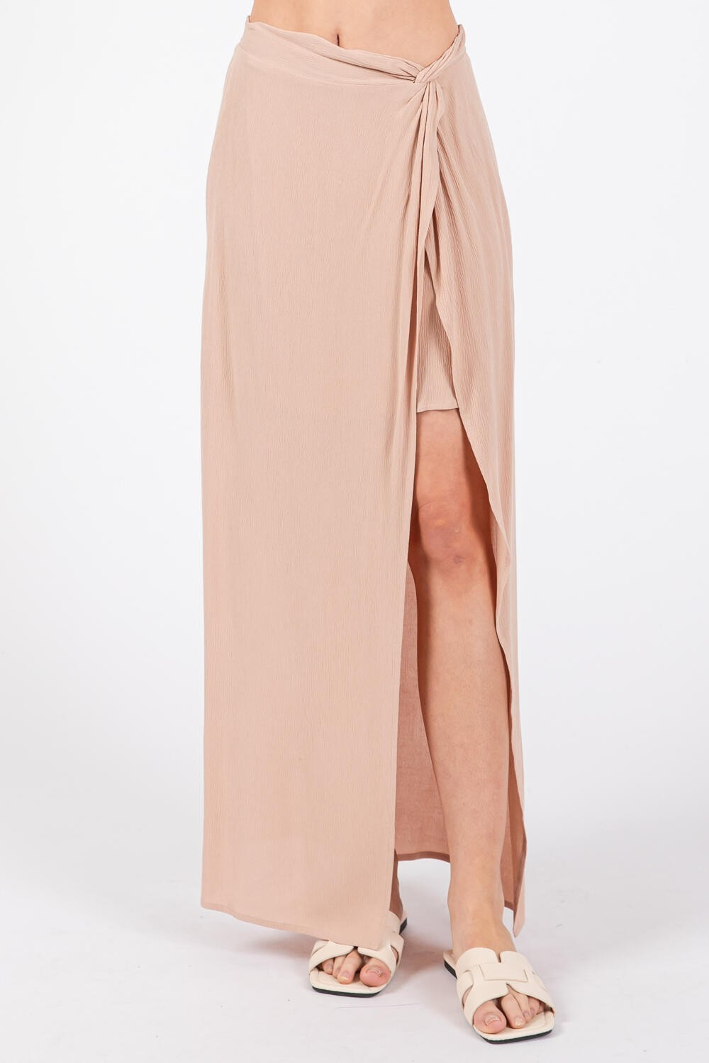 Enagua Twisted Midi Skirt Nude – foto 10