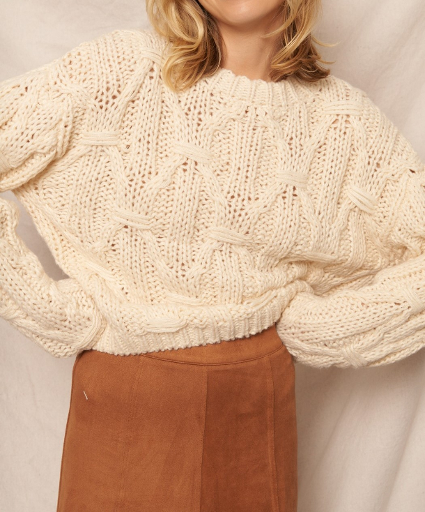Sweater Cable Knit Ivory