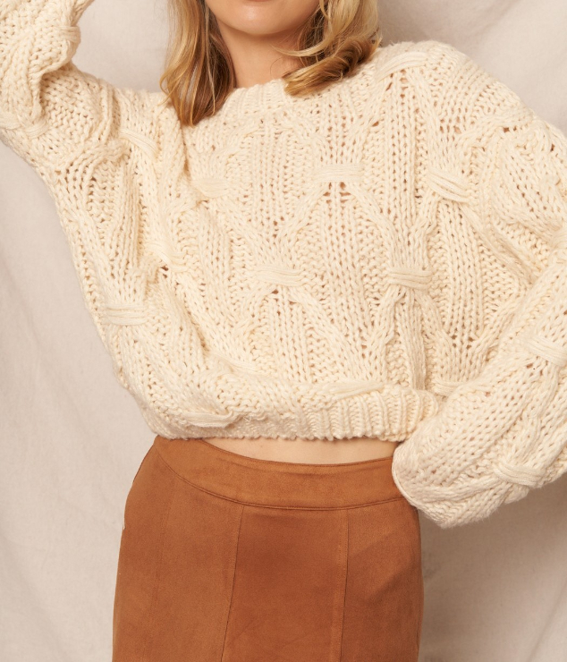 Sweater Cable Knit Ivory – foto 3