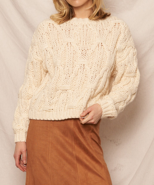 Sweater Cable Knit Ivory – foto 4