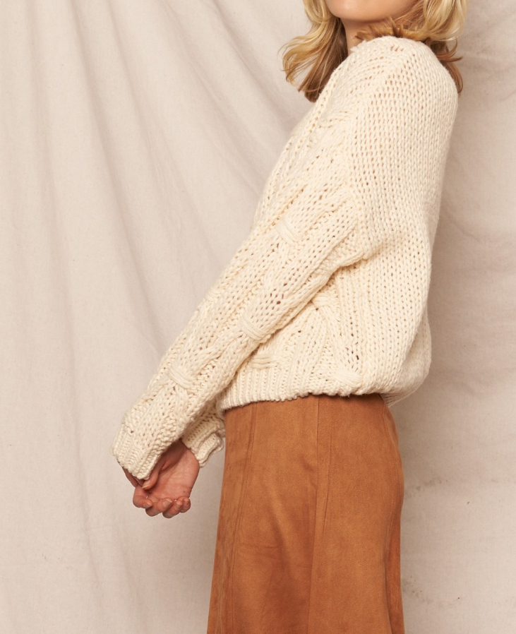 Sweater Cable Knit Ivory – foto 5