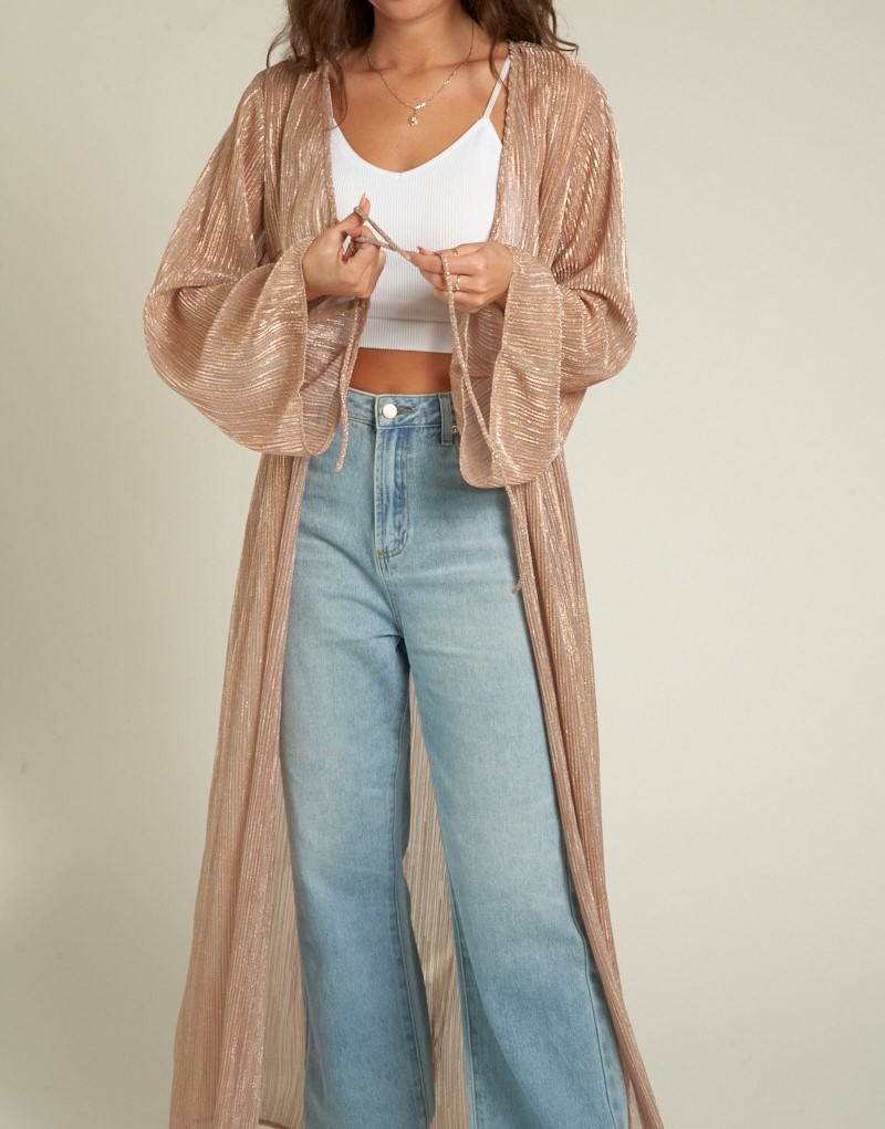 Kimono Sheer Shimmer Rose Gold