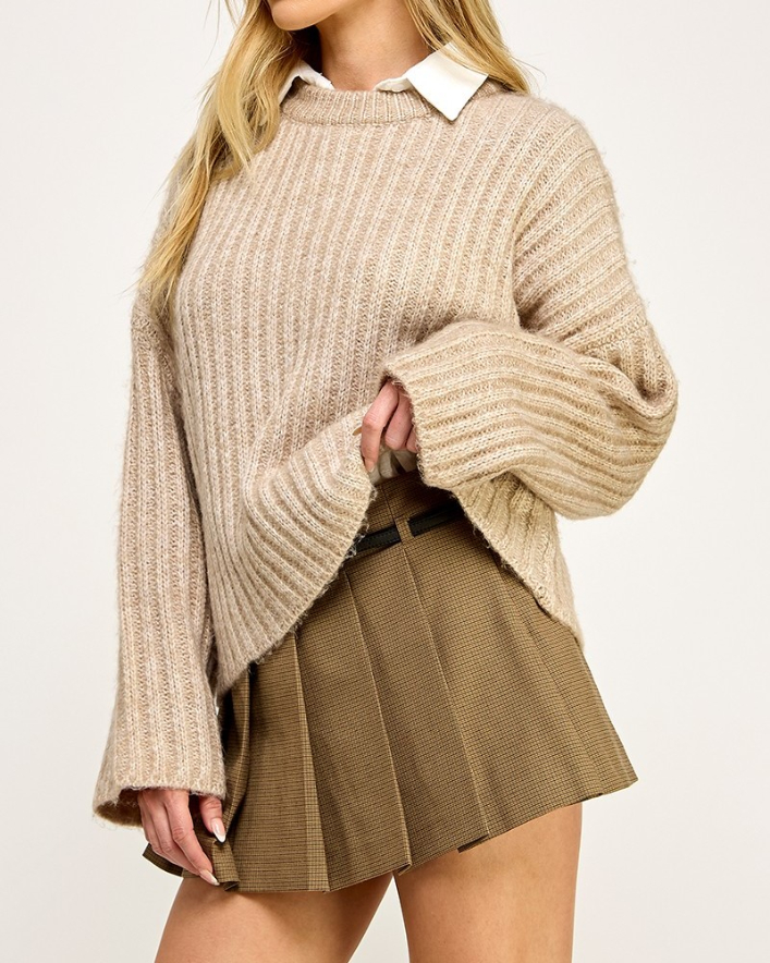 Sweater Slick Neck Knit Beige – foto 4