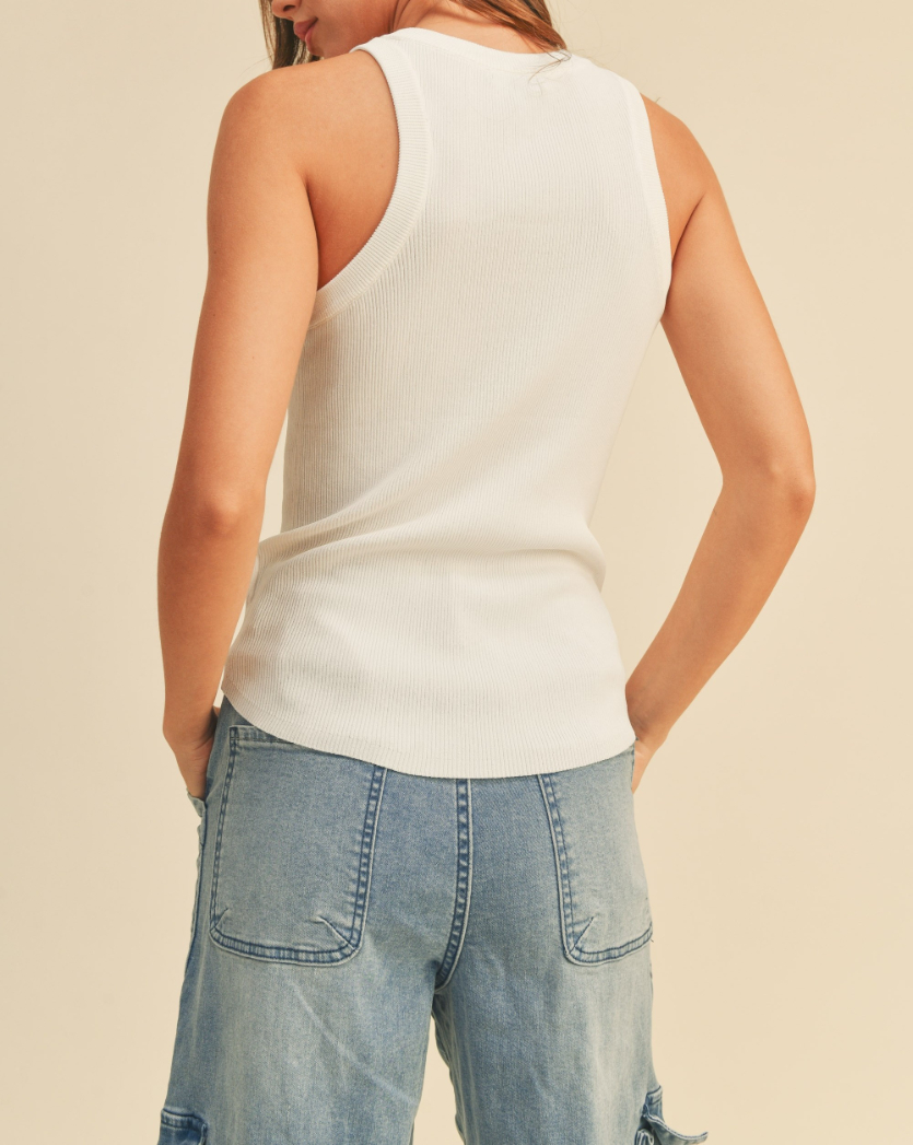 Blusa Ribbed Halter White – foto 3