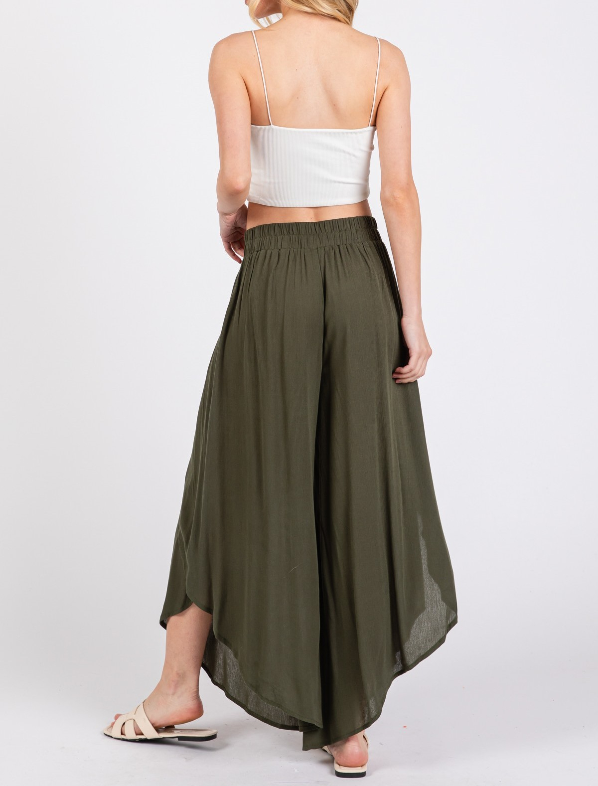 Pantalon Overlap Round Olive – foto 2