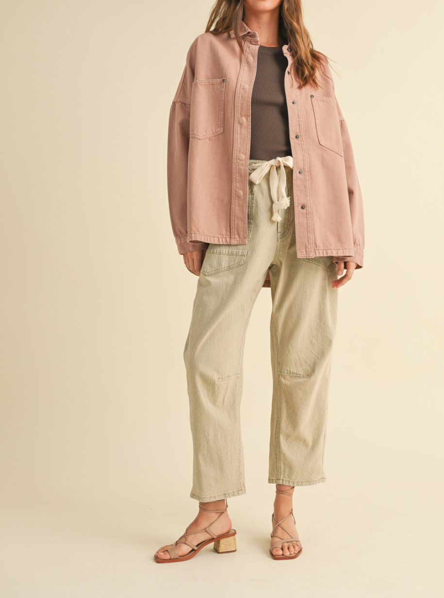 Jacket Snap Button Washed Mauve – foto 4