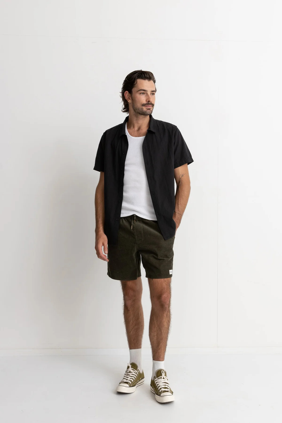 Short Rhythm Classic Cord Olive – foto 1