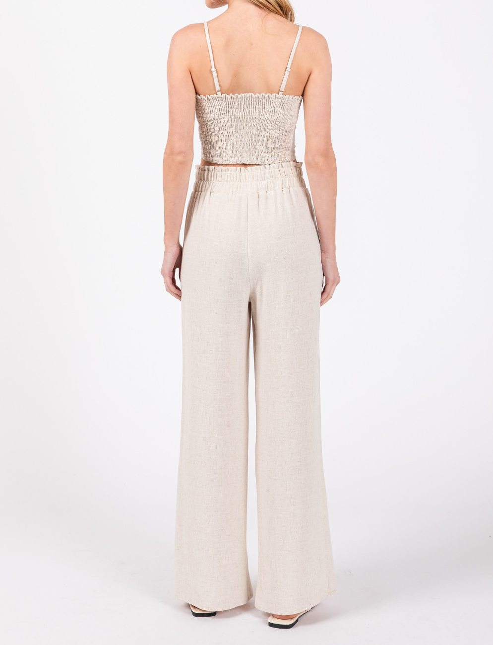 Pantalon Linen Wide Leg Oatmeal – foto 2
