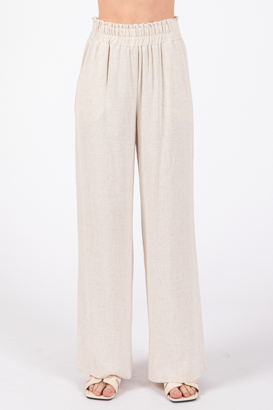 Pantalon Linen Wide Leg Oatmeal – foto 6