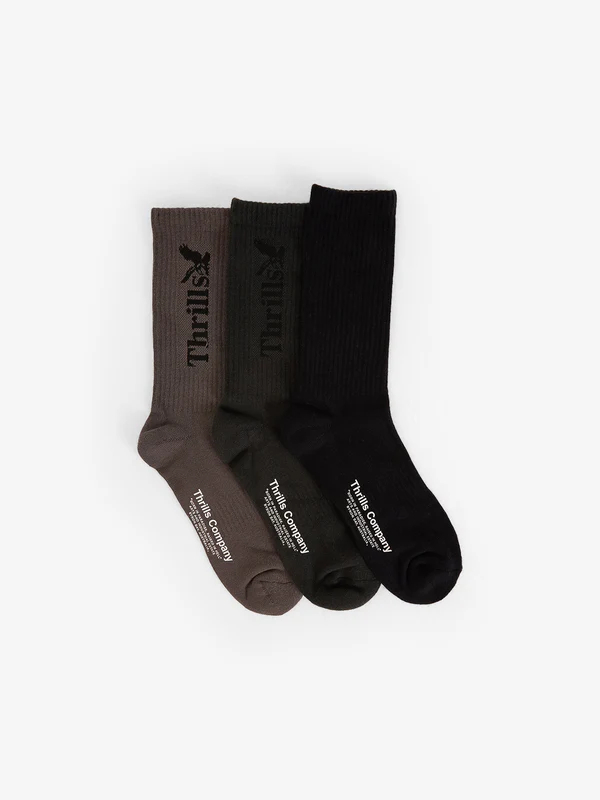 Medias Thrills Workwear 3 Pack Falcon - Black - Deep Forest – foto 1