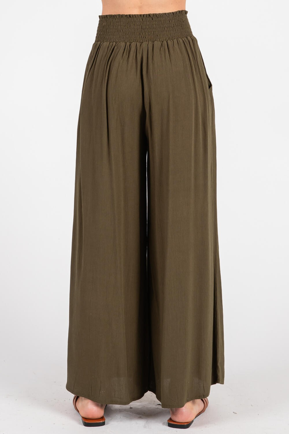 Pantalon Smock Waist Crop Olive – foto 6