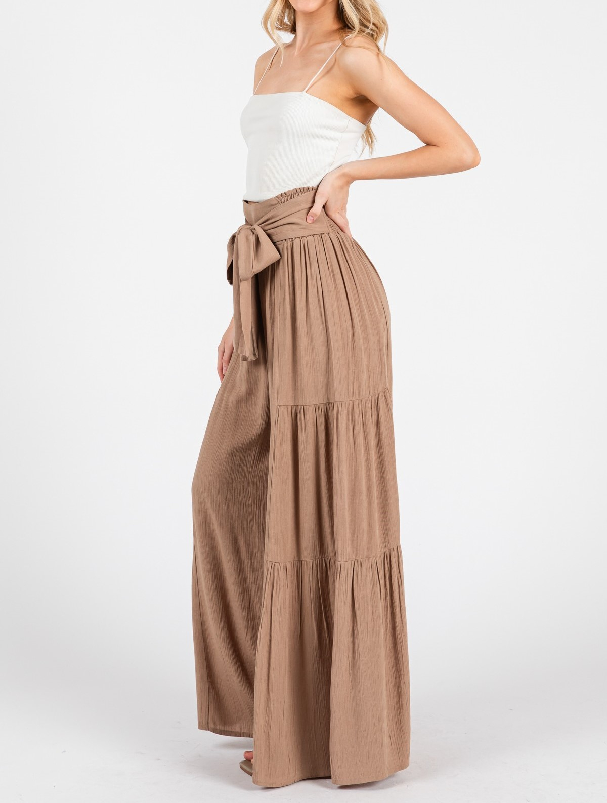 Pantalon Boho Ruffle Hemming Desert – foto 4
