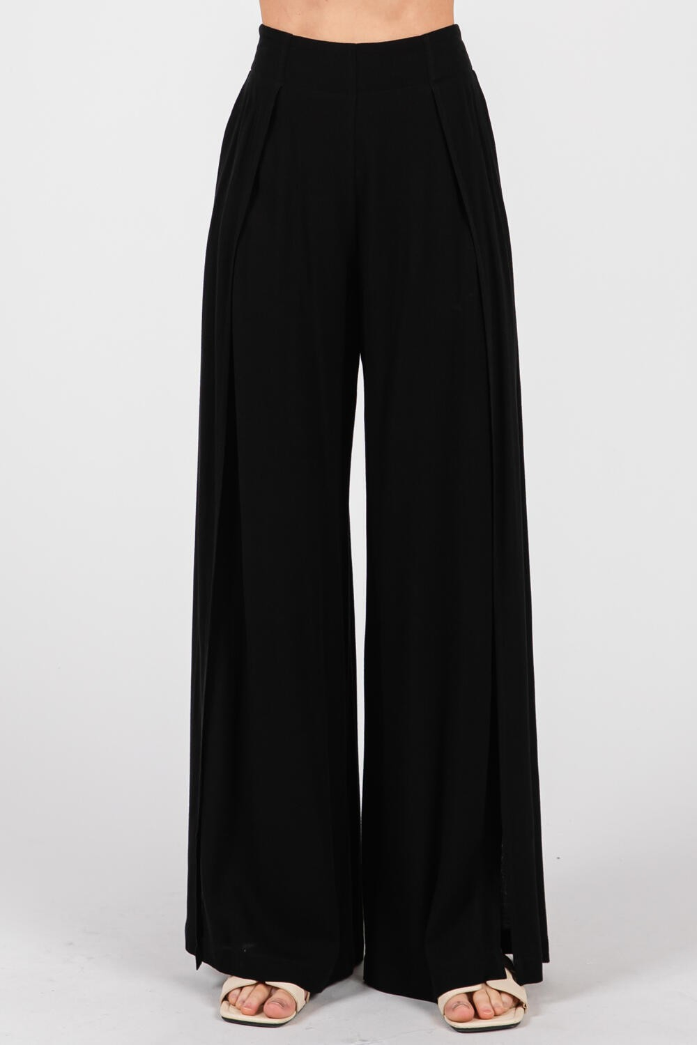 Pantalon Front Slits Black – foto 1
