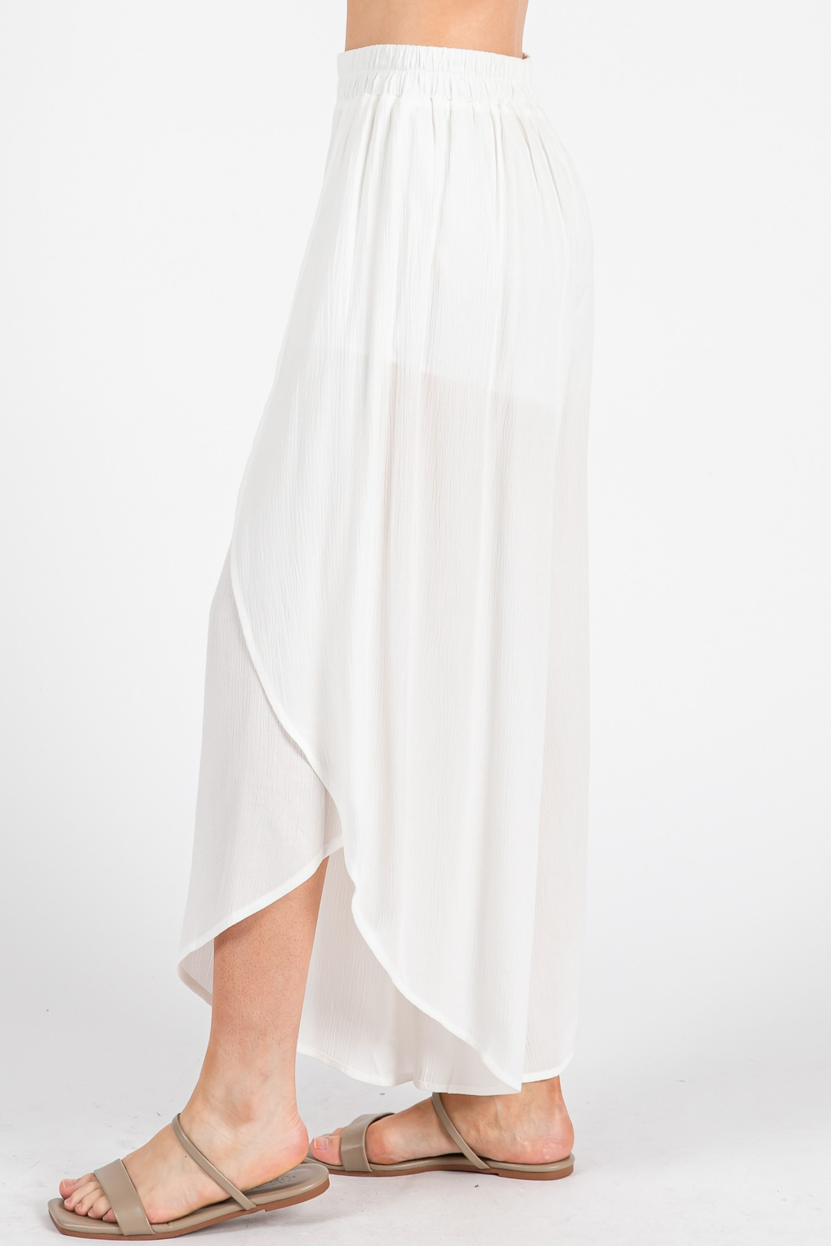 Pantalon Overlap Front Slit White – foto 9