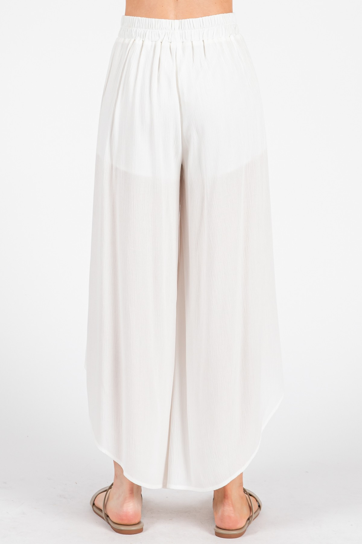 Pantalon Overlap Front Slit White – foto 10