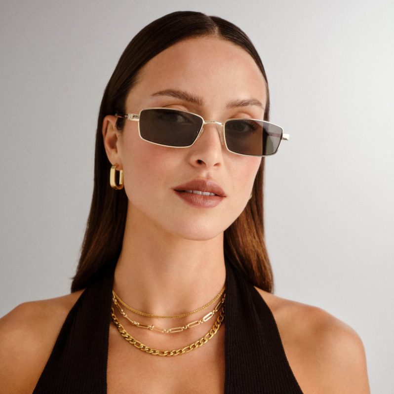 Lentes Le Specs Bizarro - Bright Gold Clear – foto 4