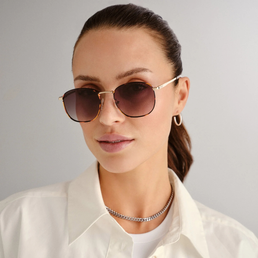 Lentes Le Specs Neptune Deux Bright Gold Tort – foto 4