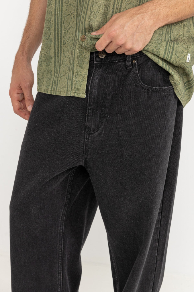 Jeans Rhythm Essential Worn Black – foto 3