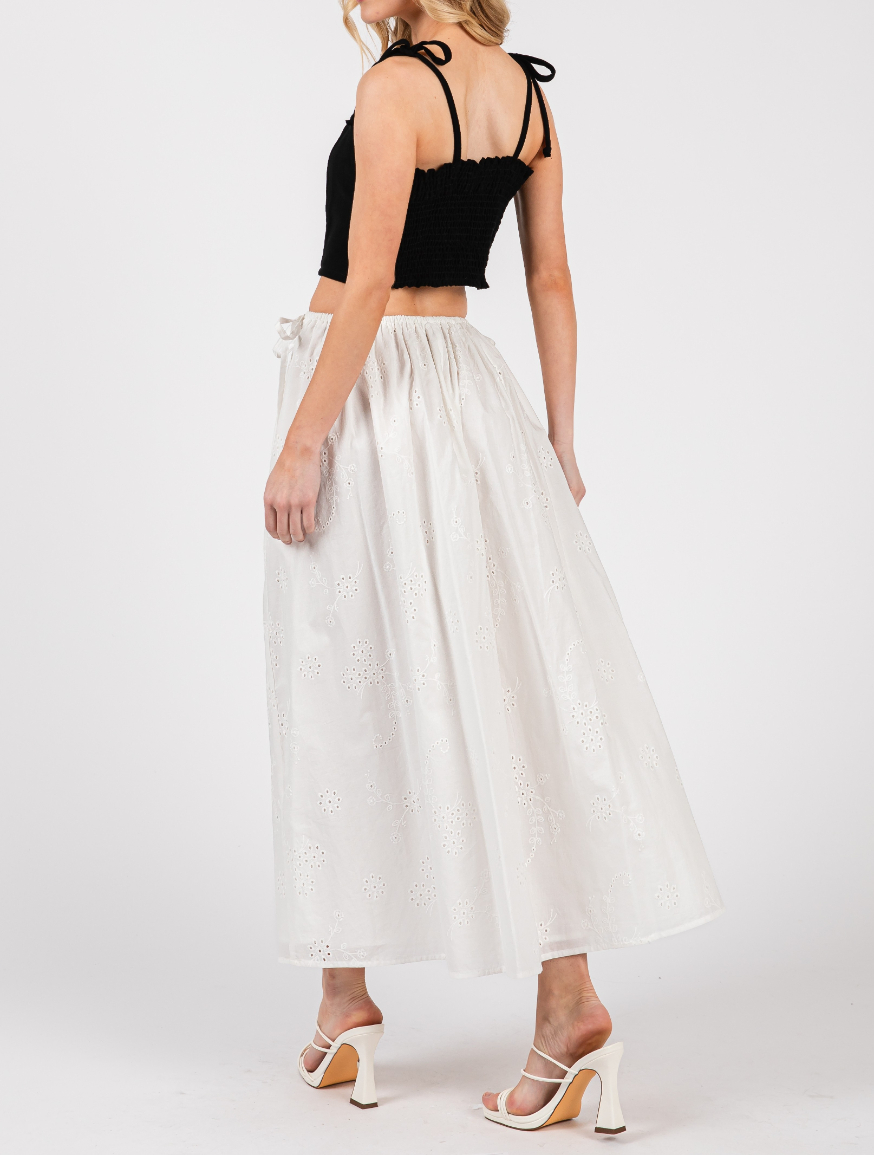 Enagua Eyelet Side Ties White – foto 2