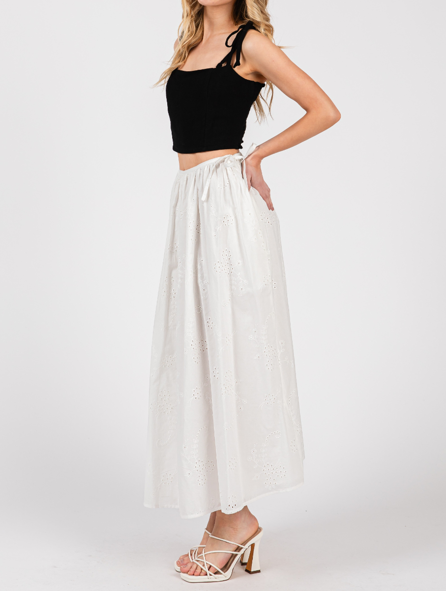 Enagua Eyelet Side Ties White – foto 3