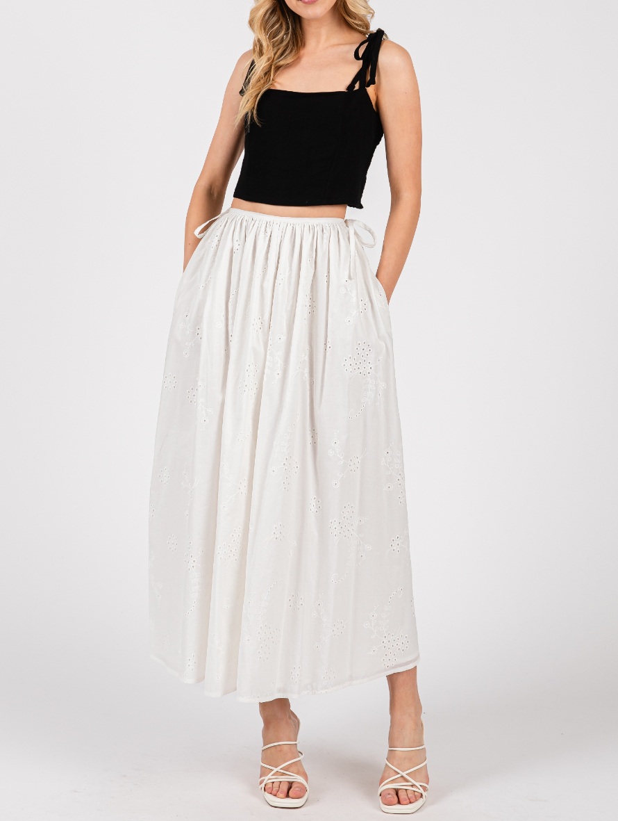 Enagua Eyelet Side Ties White – foto 5